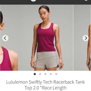 lululemon jeweled magenta swiftly scoop neck tank 2.0 race length NWT size 14
